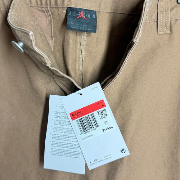 NWT Jordan Nike Cotton Women Utility Cargo High-rise Pants Archaeo Brown Size L - Picture 10 of 14